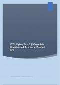 ICTL Cyber Test 2 || Complete Questions & Answers (Graded A+)