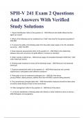 SPH-V 241 Exam 2 Questions And Answers With Verified Study Solutions