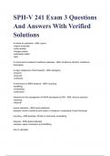 SPH-V 241 Exam 3 Questions And Answers With Verified Solutions