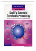 TB Stahls Essential Psychopharmacology 4th Edition Test Bank