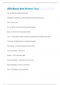 ATA Black Belt Written Test Questions With 100% Correct Answers.