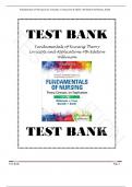 Test Bank - Fundamentals of Nursing Theory Concepts and Applications 4th Edition Wilkinson, All Chapters 1-46 | Complete Guide A+