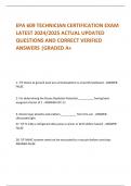 EPA 609 TECHNICIAN CERTIFICATION EXAM  LATEST 2024/2025 ACTUAL UPDATED  QUESTIONS AND CORRECT VERIFIED  ANSWERS |GRADED A+