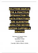 Solutions Manual for A Practical Introduction to Data Structures and Algorithm Analysis Second Edition Clifford A. Shaffer