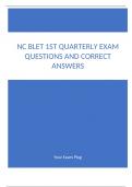 NC BLET 1st quarterly Exam Questions and Correct Answers