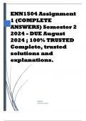 ENN1504 Assignment 1 (COMPLETE ANSWERS) Semester 2 2024 - DUE August 2024 ; 100% TRUSTED Complete, trusted solutions and explanations.