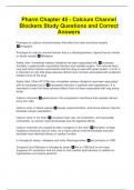 Pharm Chapter 45 - Calcium Channel Blockers Study Questions and Correct Answers