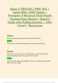 Exam 2: PRN1831 / PRN 1831 | Latest 2024 / 2025 Update | Principles of Maternal-Child Health Nursing Exam Review | Rated A Guide with Verified Answers | 100% Correct - Rasmussen