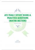 ATI TEAS 7 STUDY GUIDE &  PRACTICE QUESTIONS  (MATHS SECTION)