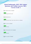 Dental Radiography Exam (2023/ 2024 Update) Questions and Verified Answers| 100% Correct| Grade A