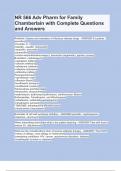 NR 566 Adv Pharm for Family Chamberlain with Complete Questions and Answers