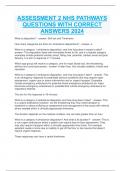 ASSESSMENT 2 NHS PATHWAYS QUESTIONS WITH CORRECT ANSWERS 2024