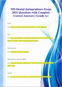 MN Jurisprudence Exam Questions  with Complete Correct Answers |  Grade A+