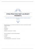 STNA PRACTICE TEST WITH GUARANTEED ACCURATE ANSWERS (ALREADY PASSED!!)