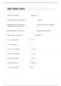 SAT Math 2024 Study Guide Exam Updated Questions And Answers.