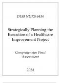 (WGU D158) NURS 6434 Strategically Planning the Execution of Healthcare Improvement Project Exam