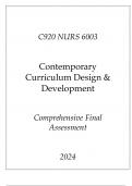 (WGU C920) NURS 6003 Contemporary Curriculum Design & Development Comprehensive FA 2024.