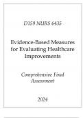 (WGU D159) NURS 6435 Evidence-Based Measures for Evaluating Healthcare Improvements Comprehensive Exam