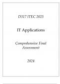 (WGU D317) ITEC 2023 IT Applications Comprehensive FA 2024.