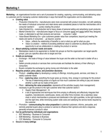 MK 323: Marketing Management Midterm Study guide