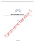 Human resources exam 1 Questions with complete solution 