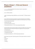 Pharm 2 - PLQ and General anesthesia Questions and Answers 100% Verified