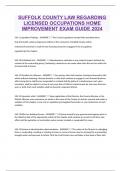 SUFFOLK COUNTY LAW REGARDING LICENSED OCCUPATIONS HOME IMPROVEMENT EXAM GUIDE 2024