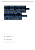 Ethics 3309 Final Review /  Ethics 3309 Final Review final  exam review COMPLETE 2  VERSIONS WITH 140  QUESTIONS AND CORRECT  DETAILED ANSWERS