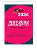 NST2602 ASSGNMENT 03:  DUE DATE: 16 JULY 2024  QUESTION 1 (True or False) 1. Engineering graphics and design (EGD) impact only on technological applications than academic applications. False.