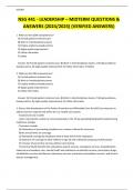 NSG 441 _LEADERSHIP _ MIDTERM (2024/2025)  QUESTIONS & ANSWERS