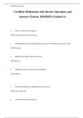 Certified Medication Aide Review Questions and Answers /Latest( 2024/2025) Graded A+