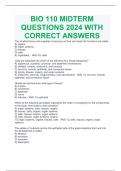 BIO 110 MIDTERM QUESTIONS 2024 WITH CORRECT ANSWERS