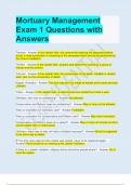 Mortuary Management Exam 1 Questions with Answers 