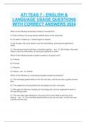 ATI TEAS 7 - ENGLISH & LANGUAGE USAGE QUESTIONS WITH CORRECT ANSWERS 2024