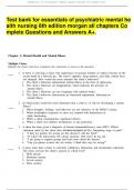 Test bank for essentials of psychiatric mental health nursing 8th edition morgan all chapters Complete Questions and Answers A+.