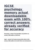 Cognitive Psychology Chapter 4 Working Memory actual downloadable exam with 100% correct answers already verified for accuracy