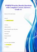 PMHNP Practice Boards Questions  with Complete Correct Answers |  Grade A+