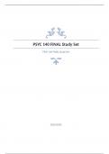 PSYC 140 FINAL Study Set questions and answers verified 2024