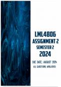 LML4806 Assignment 2 Semester 2 2024 | Due August 2024