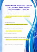 Shadow Health Respiratory Concept  Lab Questions with Complete  Correct Answers | Grade A+