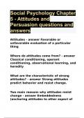 Social Psychology Chapter 5 - Attitudes and Persuasion questions and answers