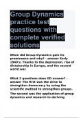 Group Dynamics practice test questions with complete verified solutions