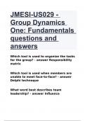 JMESI-US029 - Group Dynamics One: Fundamentals questions and answers