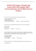 NASM CPT Section 1 Practice Test (Latest 2023/ 2024 Update) 100% Correct| Questions and Verified Answers| Grade A