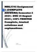 MRL3702 Assignment 1 (COMPLETE ANSWERS) Semester 2 2024 - DUE 16 August 2024 ; 100% TRUSTED Complete, trusted solutions and explanations.