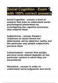 Social Cognition - Exam 1 with 100% corrrect answers