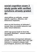 social cognition exam 3 study guide with verified solutions already graded A+