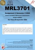 MRL3701 Assignment 2 (COMPLETE ANSWERS) Semester 2 2024 - DUE 13 September 2024