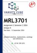 MRL3702 Assignment 2 (DETAILED ANSWERS) Semester 2 2024 - DISTINCTION GUARANTEED