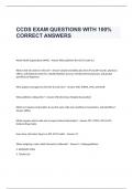 CCDS EXAM QUESTIONS WITH 100% CORRECT ANSWERS